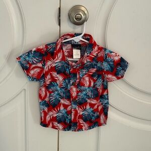 Tropical Red and Blue Kids Shirt